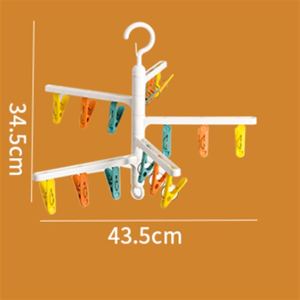 Folding Hanger Socks Drying Multi-Function Clip Storage Artifact Clothes Rack Plastic Rotating Clothespin