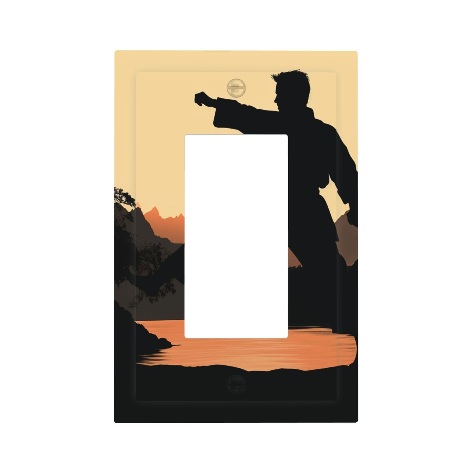 1-Gang Decorator Wall Plate Karate Light Switch Cover Single Gang Receptacle Outlet Wall Plate Mid Size 5" x 3" Wallplate Unbreakable Polycarbonate Outlet Faceplates Covers