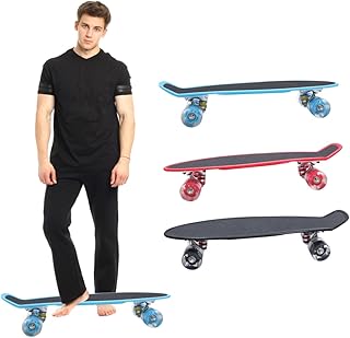 WHAMVOX Mini Skate 1Pc Placa De Peixe Skate Infantil Skates Completos Longboards Guia Roda Pequeno Skate Mini Brilho Rodas De LED Peixes Pequenos Urdidura Única Adulto Iniciante