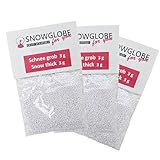 3 x 3 g grober Schnee für Schneekugel zum Basteln für DIY Bastelset | Schüttelkugel selbermachen | Individuelle Schneekugel | 40023