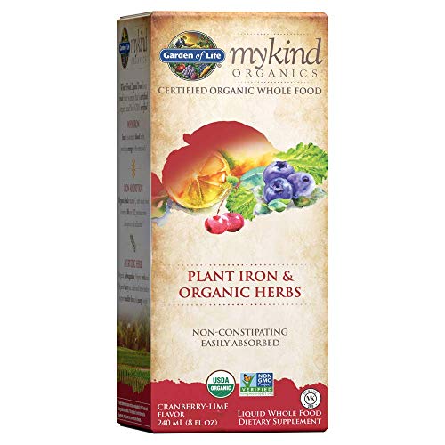 mykind Organics Organic Plant-Sourced Iron + Herbs (Cranberry-Lime Liquid) 8oz Liquid