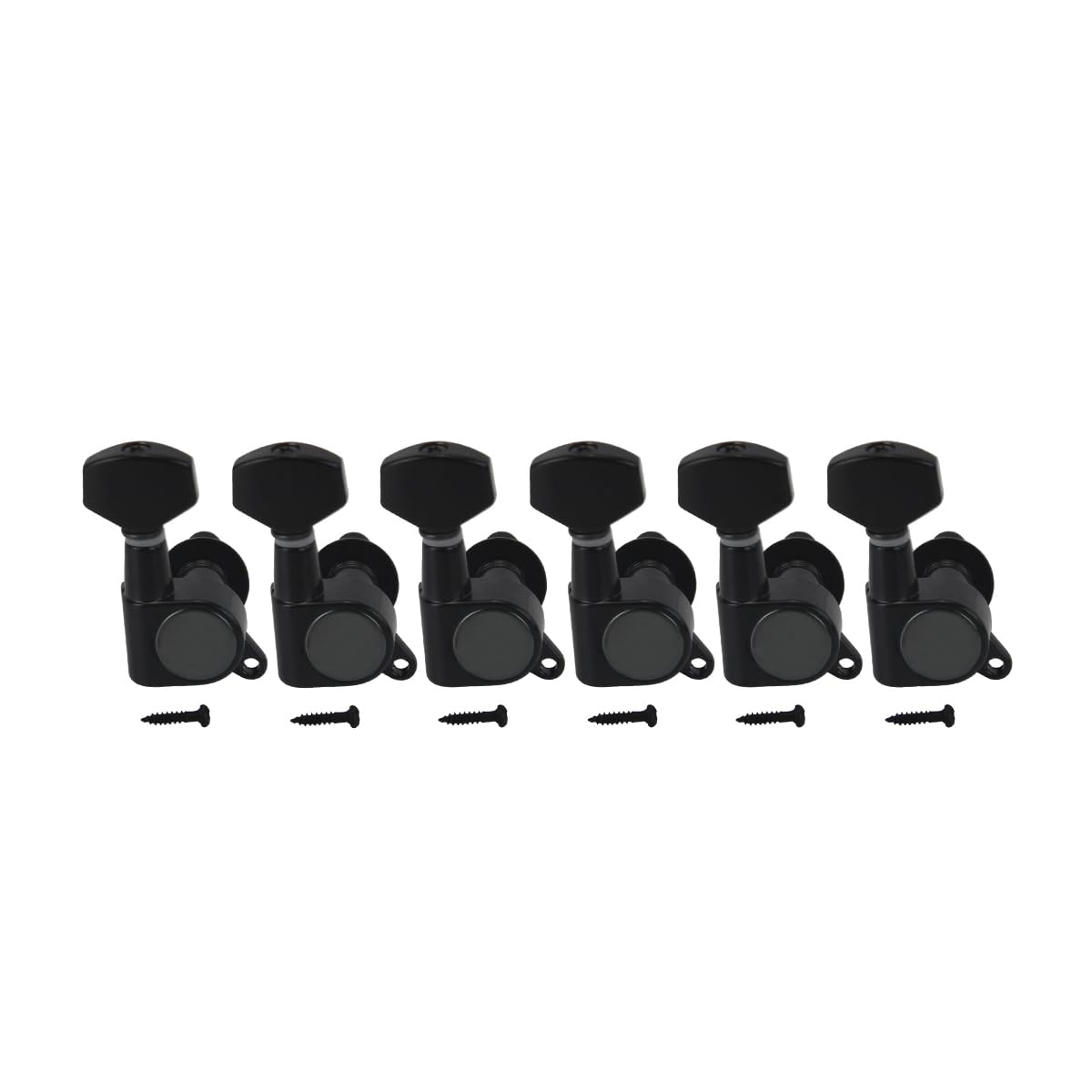 FLEOR 6pcs Right Handed Electric Acoustic Guitar Tuning Pegs Tuners Machine Heads Keys 6R, Black
