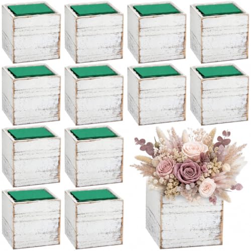 Dandat Wooden Cube Planter Boxes with Plastic Liner (12-Pack)