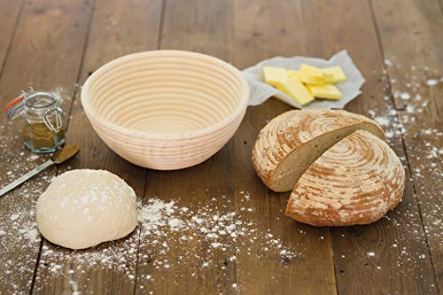 Banetones de pan redondo de ratán natural de 22 cm para fermentación artesanal 3