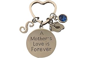 Personalized Mother and Son Keychain - A Mother's Love is Forever Charm