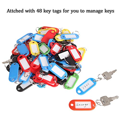 Security Metal Key Box With 48 Hooks, Large Adjustable Wall Mount Key Lock Cabinet, White, 11 4/5" X 9 1/5" X 3", Ysh002L #TOP3