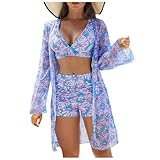 Generisch 2026 Costume da bagno da donna multicolore stampato costume da bagno bikini bikini costume da bagno, Viola chiaro, L