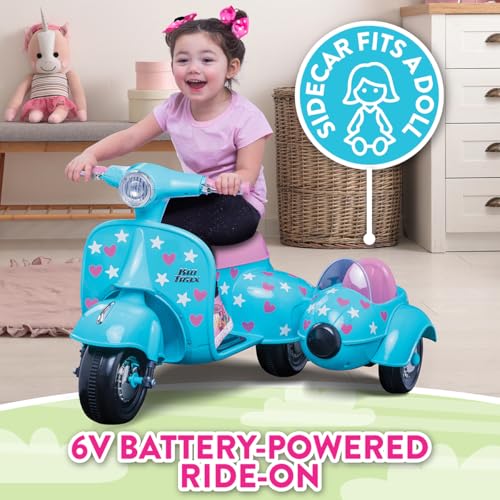 image for Kid Trax 6V Starlight Scooter with Sidecar for Kids, Ages 18-30 Months