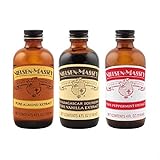 Nielsen-Massey Holiday Flavors Bundle, Pure Vanilla Extract, Almond Extract, Peppermint Extract, 4...