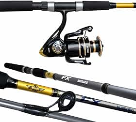 KIT DE PESCA PESADA PESCARIA CONJUNTO PROFISSIONAL COMPLETO VARA SHIMANO FX 2.13M 12-25LB E MOLINETE ALTO MAR 7000 - PEIXES ATE 15KG - PESQUEIRO - TAMBAQUI - PINTADO - PACU