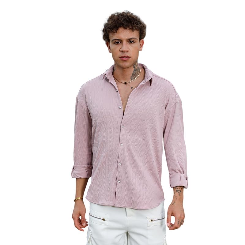 Image of CAHOOT Men's Solid Utility Shirt | Casual Wear | Spread Collar | Long Sleeve | Button Closure | Shirt Crafted with Comfort Fit for Everyday Wear