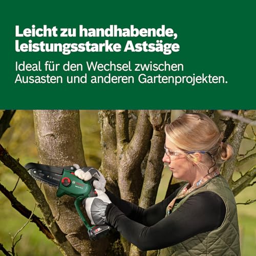 Bosch kompakte Mini Kettensäge EasyChain 18V-15-7 (Zum Schneiden von Holz; 18 Volt System;...