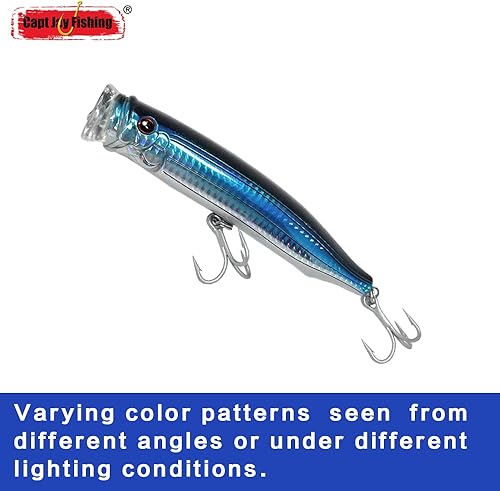 Miniatura 6 de Capt Jay Fishing Señuelos de agua salada, señuelos flotantes para pesca de surf, señuelos flotantes, poppers, señuelos de pesca, señuelos de pesca