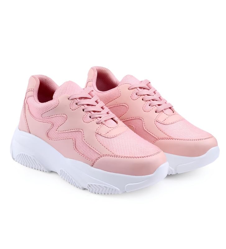 INDA Fashion Women's Casual Mesh Printed Lace-Ups Shoes (Pink, 5)-PID61700-picture-14