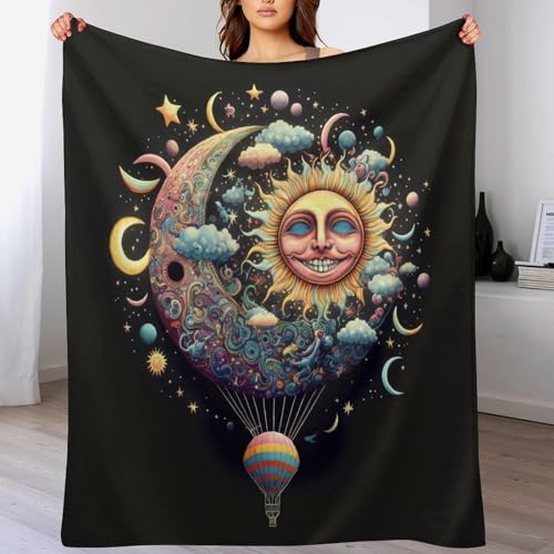 Couverture super douce Planet coloré en flannel moelleuse de qualité - 2