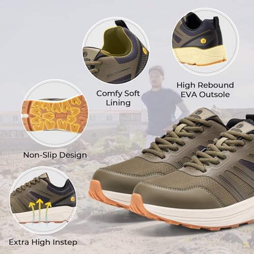 Image of FitVille Extra Wide Sneakers for Men with Wide Toe Box, Lightweight Trail Running Shoes for Workout Gym Cross Training Shoe Fashion Casual Sneaker