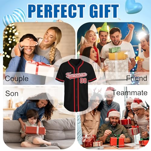 Image of Custom Baseball Jersey Personalized Stitched or Printed Name Number Baseball Shirt Sports Uniform Gifts for Men Women Youth