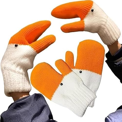 Yizemay 4pcs Silly Goose Gloves, 3D Animal Glove Stocking Fillers for Women, Novelty Animal Glove Winter Funny Cute Mittens Silly Gloves Gifts for Adults Women Man.