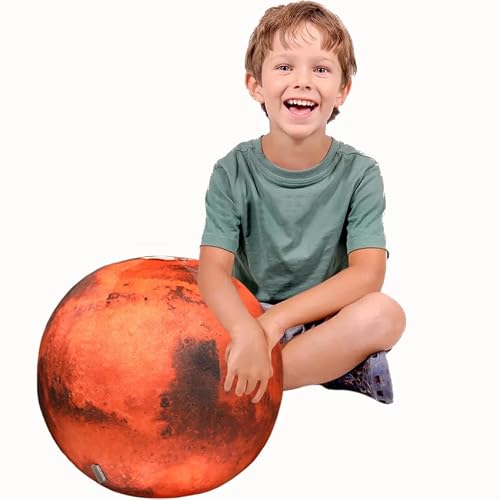 ELAINREN 3D Mars Stuffed Big Pillow Realistic Solar System Plush Toy/10''