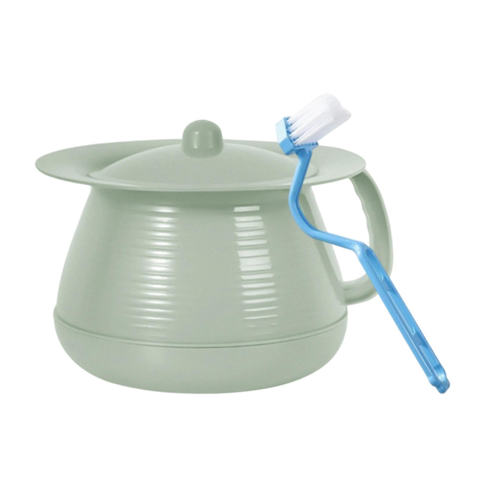 harayaa Escupidera portátil con tapa y cepillo, práctico urinario de noche, para conducir, acampar, baño, casa, viajes, Rosa — view 9