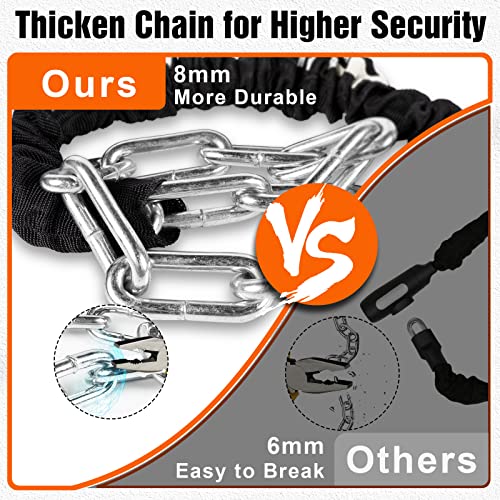 Titanker Bike Chain Lock, Bike Locks Security Anti-Theft Resettable Combination Bicycle Chain Lock 3.3 Feet Bike Locks For Bike, Motorcycle, Bicycle, Door, Gate, Fence, Grill (8Mm Thick Chain) #TOP3
