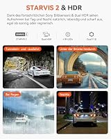 VANTRUE N2X 2.7K+1080P Dashcam Auto Vorne Innen, STARVIS 2 Dual HDR Nachtsicht Dash Cam, 2.5K/60FPS Front, GPS, 5GHz WiFi, App & Sprachsteuerung, DSGVO konform, 24/7 Parkmodus, G Sensor, max. 1TB – Ansicht 4