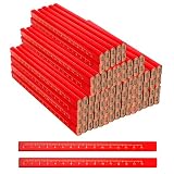 WLUSSELL 200 Pieces Carpenter Pencils Bulk, 7 Inch Flat Octagonal Hard Carpenter Pencils Building Co