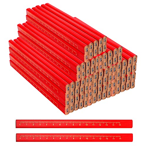 Wlussell 200 Pieces Carpenter Pencils Bulk, 7 Inch Flat Octagonal Hard Carpenter Pencils Building Construction Marking Pencil Mark Carpenter Pencils For Wood Working Tools Marking, Concrete Marking #TOP15