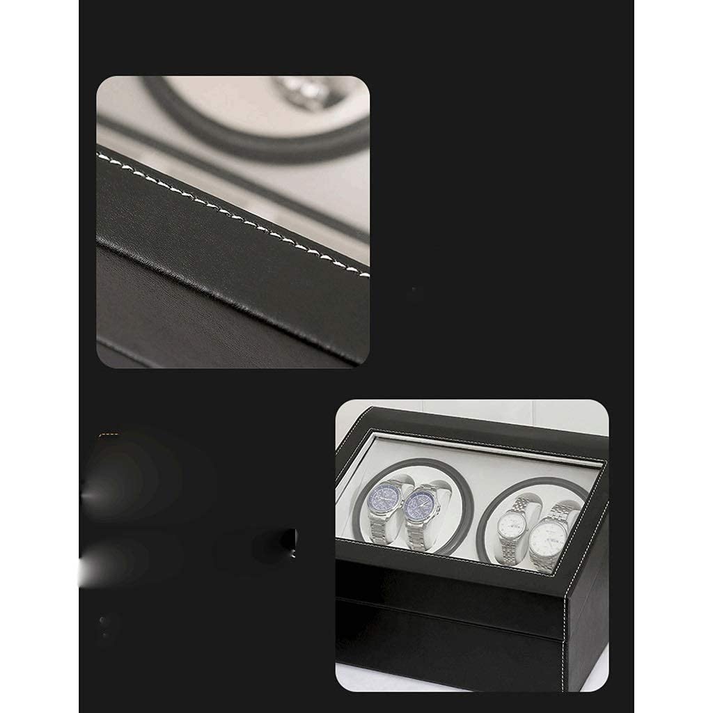 Avvolgitori per orologi 4+6 Scatola per orologi elettrica a carica automatica in pelle Pu, Dente completo per agitatore di fascia alta, Adatto per avvolgitori per orologi da polso da donna e da uomo