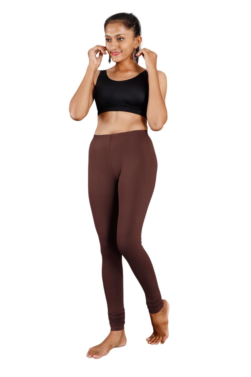 Cotton Lycra Leggings for Women & Girls | Regular Fit | Solid Pattern | Chudidar Legginges | Soft & Durable | Lightweight for Casual Outings & Events-image-37