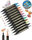 Set di 12 matite metallizzate, penne fineliner e pennarelli, penne glitterate, impermeabili, in acrilico, penne acriliche, penne dorate per scrivere per libro degli ospiti, scrapbook, legno e vetro