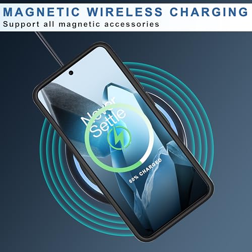 Image of CEDO Backcover for OnePlus 13 (5G) | Compatible with Magsafe Wireless Charging | Camera Protection Shockproof Case | Magnetic Ring Lock Transparent Acrylic Clear Backcase (Black)