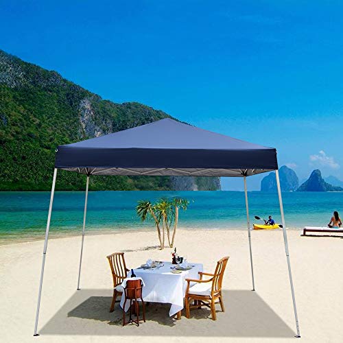 Yinrunx Pop Up Canopy Tent 10x10Ft Slant Leg Folding Gazebo Beach Tent Easy Setup Beach Umbrella for Sand Tents for Parties Outdoor Canopies Popup Tent Shade Canopy Beach Cabana Backyard Tent Shelter