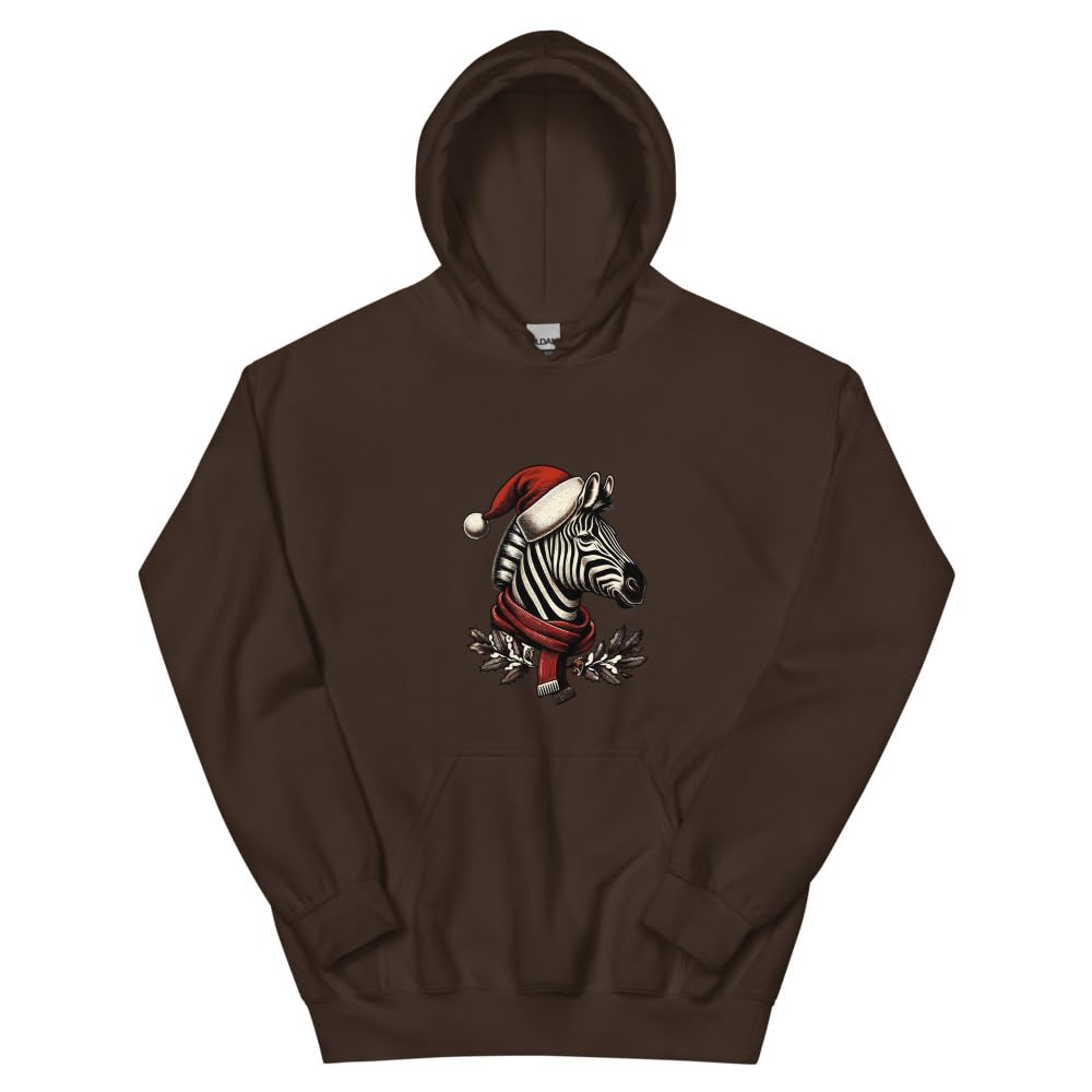 Sweat à capuche zèbre Noël chocolat noir grand format pour look décontracté hiver