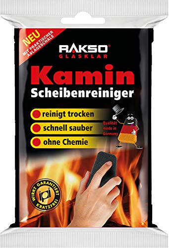 Preisvergleich Produktbild RAKSO 12x Kamin Scheiben Reiniger - Der 1. Trockenreiniger für alle Kaminscheiben