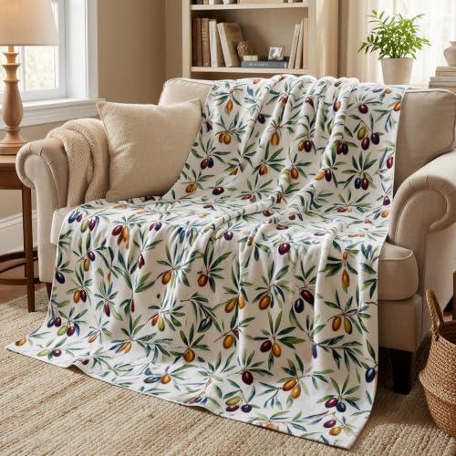 Olive Branch Botanical Throw Blanket