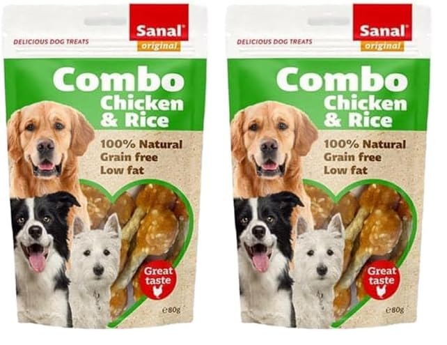 Sanal Combo Chicken and Rice Treats for Dogs 80 g (Pack of 2)