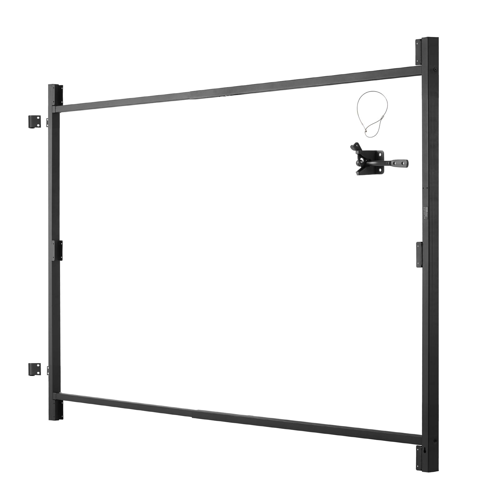 VEVOR Kit di Costruzione Cancello per Aperture Larghe 1524 a 2438 mm Recinzione Alta 1219,2 a 1524 mm Kit Telaio Cancello Completo Anti-Cedimento con Serratura a Scatto e Viti, per Recinzione in Legno