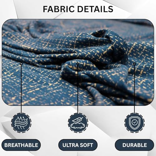 Image of Lukzer 1 Seater Yellow Lining Design Universal Sofa Cover | 360 Fully Covered Anti-Slip Washable Couch Cover Protecter | 140 GSM Stretch Fit Polyester + Spandex Slipcover (90-140cm /SC-025-01)