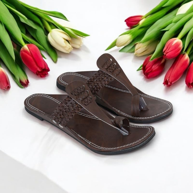Image of DFR Ethnic Sandals For Boys Men, Comfortable Rajasthani Slippers