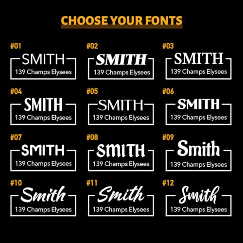 Image of Custom Reflective Mailbox Numbers and Street Address Decal - CMN12