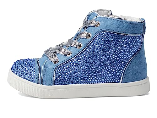 NINA Girl's Cossette (Toddler/Little Kid/Big Kid) Blue Microsuede/Stones 4 Big Kid M4