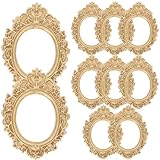 CLISPEED 10 Stück Mini Vintage Bilderrahmen aus Kunstharz Goldene Ovale Miniatur Fotorahmen für DIY Handyhüllen Puppenhaus Deko Langlebig und Kreativ