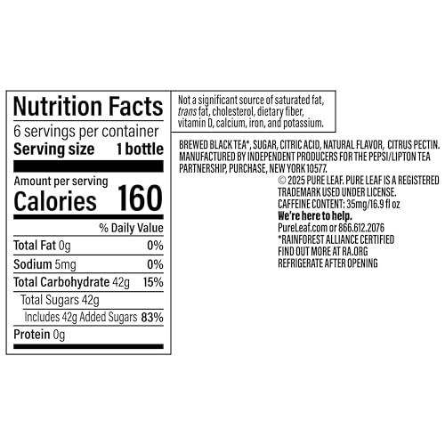 Pure Leaf Raspberry Iced Tea, 16.9 Fl Oz (Pack of 6)