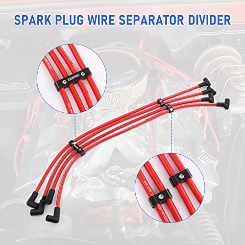 Jdmspeed ENGINE SPARK PLUG WIRE SEPARATOR DIVIDER 8Mm 9Mm 10Mm Black 12Pcs Replacement thumb #2