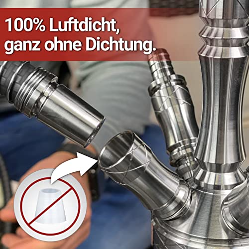 Shisha-Schlauchadapter Silber 18/8 Schliff Schlauchadapter aus rostfreiem Edelstahl - Universal für jede Shisha mit 18/8… – Bild 6