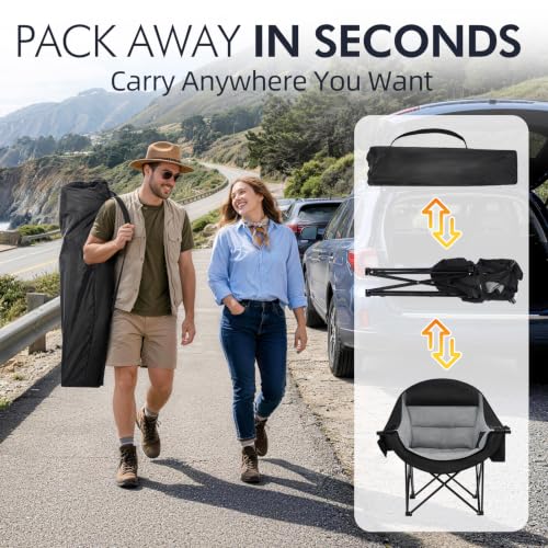 Silla Plegable para Camping Sobredimensionada para Adultos - Silla de Campamento Exterior Acolchada y Resistente miniatura 6