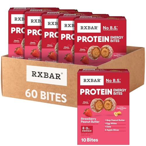 Image of RXBAR Protein Energy Bites, Gluten Free Energy Snacks, Protein Snacks, Strawberry Peanut Butter (60 Bites)