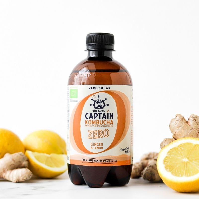 Gutsy Captain Kombucha ZERO Trial Pack - ZERO Calories, Zero Sugar - Bio Kombucha Tee, Lebendige Kulturen, Keine Konservanten, Unpasteurisiert, Roh und Vegan - 4 x 400ml ZERO (MixBox)