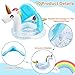 Unicorn Baby Swimming Pool Float with Canopy, Glitters, Safety Seat & Handle, 2025 Summer Toddler Floats for Pool, Inflatable Baby floaties for 8-36 Months Toddler Boy Girl Summer Outdoor Party Favor